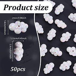 50Pcs UV Plating Iridescent Acrylic Bead&nbsp;OACR-GO0001-02