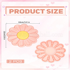 2Pcs PVC Coaster&nbsp;AJEW-LP0006-81B