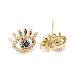 Cubic Zirconia Evil Eye Stud Earrings&nbsp;EJEW-A069-12G