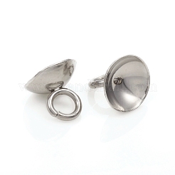 201 Stainless Steel Bead Cap Pendant Bails&nbsp;STAS-G224-24P-02