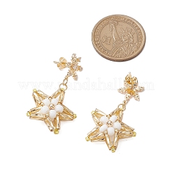 Glass Star Stud Earrings&nbsp;EJEW-MZ00256-04