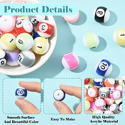 30Pcs Opaque Acrylic Beads&nbsp;OACR-YW0003-63