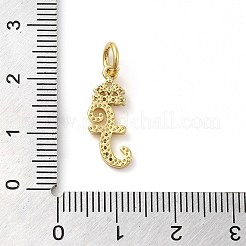 Brass Micro Pave Cubic Zirconia Pendants&nbsp;KK-M273-01G-F