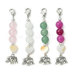 Alloy Elephant & Freshwater Shell Beads Pendant Decorations&nbsp;HJEW-JM02703
