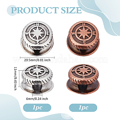 2Pcs 2 Colors Brass European Beads&nbsp;OPDL-ME0004-14
