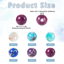 180Pcs 6 Styles Dyed Natural & Synthetic Imperial Jasper Beads Strands&nbsp;G-TA0002-41