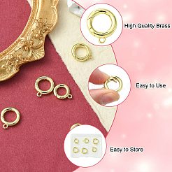 6Pcs 2 Styles Rack Plating Brass Spring Gate Clasps&nbsp;KK-CJ0002-61