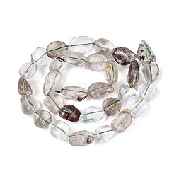 Natural Green Lodolite Quartz/Garden Quartz/Green Phantom Quartz Beads Strands&nbsp;G-N362-15A-01