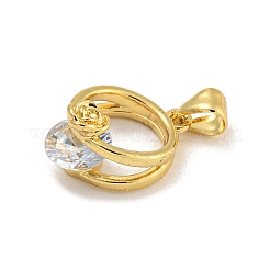 Rack Plating Brass Micro Pave Cubic Zirconia Pendants&nbsp;KK-C074-61G