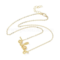 Brass Snake Wrapped Pendant Necklaces for Women&nbsp;LS-NJEW-U041-01G