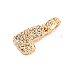 Brass Micro Pave Clear Cubic Zirconia Pendants&nbsp;KK-B099-01G-L