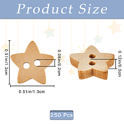 Natural 2-hole Wood Buttons&nbsp;BUTT-GF0003-58