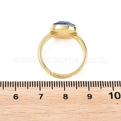 Natural Lapis Lazuli Finger Rings with Brass Findings&nbsp;G-H353-04G-02