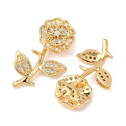Brass Micro Pave Cubic Zirconia Pendants&nbsp;KK-G543-07G-01