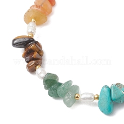 Natural & Synthetic Mixed Gemstone Chips Beaded Bracelets for Women&nbsp;BJEW-JB13219-02