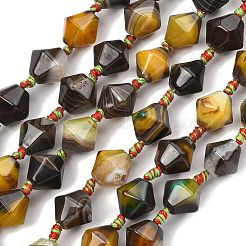 Natural Banded Agate/Striped Beads Strands&nbsp;G-A306-C02-01