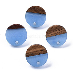 Resin & Walnut Wood Stud Earring Findings&nbsp;MAK-N032-007A-H02