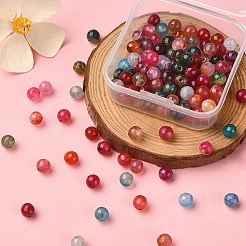 130Pcs Dyed Natural Multi-Color Agate Beads Strands&nbsp;G-YW0001-29B