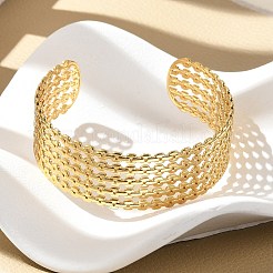 Hollow Out 304 Stainless Steel Cuff Bangles for Women&nbsp;BJEW-Z096-01G
