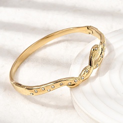 304 Stainless Steel Rhinestone Hinged Bangles for Women&nbsp;BJEW-B168-17G