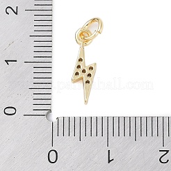 Rack Plating Brass Micro Pave Clear Cubic Zirconia Charms&nbsp;X-KK-Z060-14G
