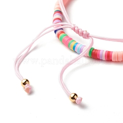 Handmade Polymer Clay Heishi Beads Stretch Bracelets Set&nbsp;BJEW-JB07349