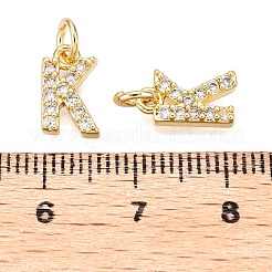 Brass Micro Pave Clear Cubic Zirconia Charms&nbsp;KK-ZX025-07K