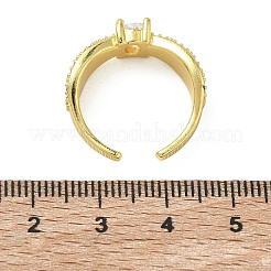 Brass Micro Pave Cubic Zirconia Cuff Open Rings&nbsp;RJEW-C163-06G
