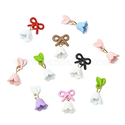 24Pcs 8 Colors Lily of the Valley Alloy Cabochons&nbsp;MRMJ-CJ0001-30