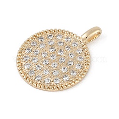 Brass Micro Pave Clear Cubic Zirconia Pendants&nbsp;KK-Z075-12G