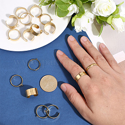 16Pcs 4 Styles 304 Stainless Steel Loop Ring Bases&nbsp;STAS-ME0003-09