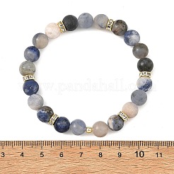 8.5MM Natural Mixed Gemstone Round Beaded Stretch Bracelets with 316 Surgical Stainless Steel Beads&nbsp;BJEW-JB14457