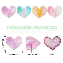 40Pcs 4 Colors Resin Cabochons&nbsp;RESI-SC0002-29