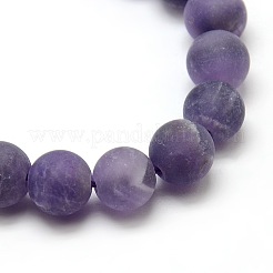 Frosted Natural Amethyst Round Bead Strands&nbsp;LS-G-M064-4mm-13