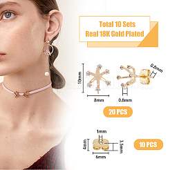 10Pcs Brass Flower Stud Earring Findings&nbsp;KK-FH0006-77
