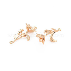 Brass Birth Flower Connector Charms&nbsp;KK-S364-236