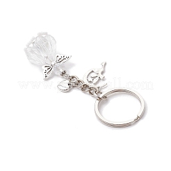 Glass & Tibetan Style Alloy Keychain&nbsp;KEYC-MZ00037-10