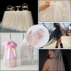 1M Sequins Polyester Organza Fabrics&nbsp;DIY-CY0003-41C