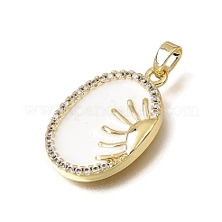 Brass Micro Pave Clear Cubic Zirconia Pendants&nbsp;KK-CBAA632-13G