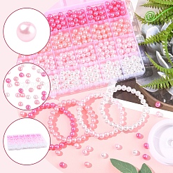 100Pcs 4 Colors Spray Painted ABS Plastic Imitation Pearl Beads&nbsp;OACR-FS0002-09A