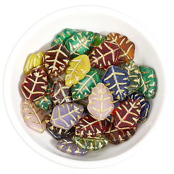 40Pcs Leaf Glass Beads&nbsp;GLAA-PA0001-55