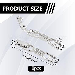 8Pcs Bowknot Brass Clear Cubic Zirconia Watch Band Clasps&nbsp;ZIRC-PH0001-55P