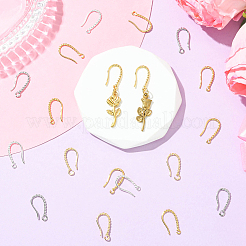 40Pcs 4 Colors Long-Lasting Plated Brass Ear Wire&nbsp;KK-SC0006-51