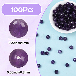 100Pcs Natural Amethyst Beads&nbsp;G-SP0001-22C
