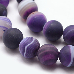 Natural Striped Agate/Banded Agate Bead Strands&nbsp;X-G-K166-12-10mm-02