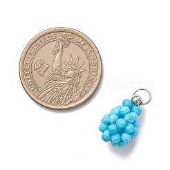 Dyed Natural Magnesite Faceted Round Beaded Pendants&nbsp;PALLOY-MZ00986