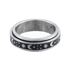 Non-Tarnish 201 Stainless Steel Planet Rotating Ring&nbsp;RJEW-N043-28
