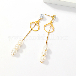 Golden 304 Stainless Steel Dangle Stud Earrings&nbsp;CL0746-4