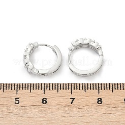 Brass Clear Cubic Zirconia Hoop Earrings&nbsp;EJEW-Q016-05P