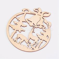 Undyed Wooden Pendants&nbsp;WOOD-K005-04